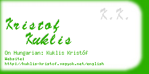 kristof kuklis business card