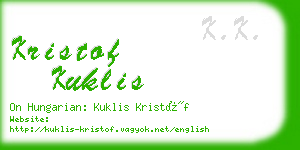 kristof kuklis business card